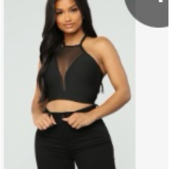 Fashion Nova Tops - Mesh bandage crop top